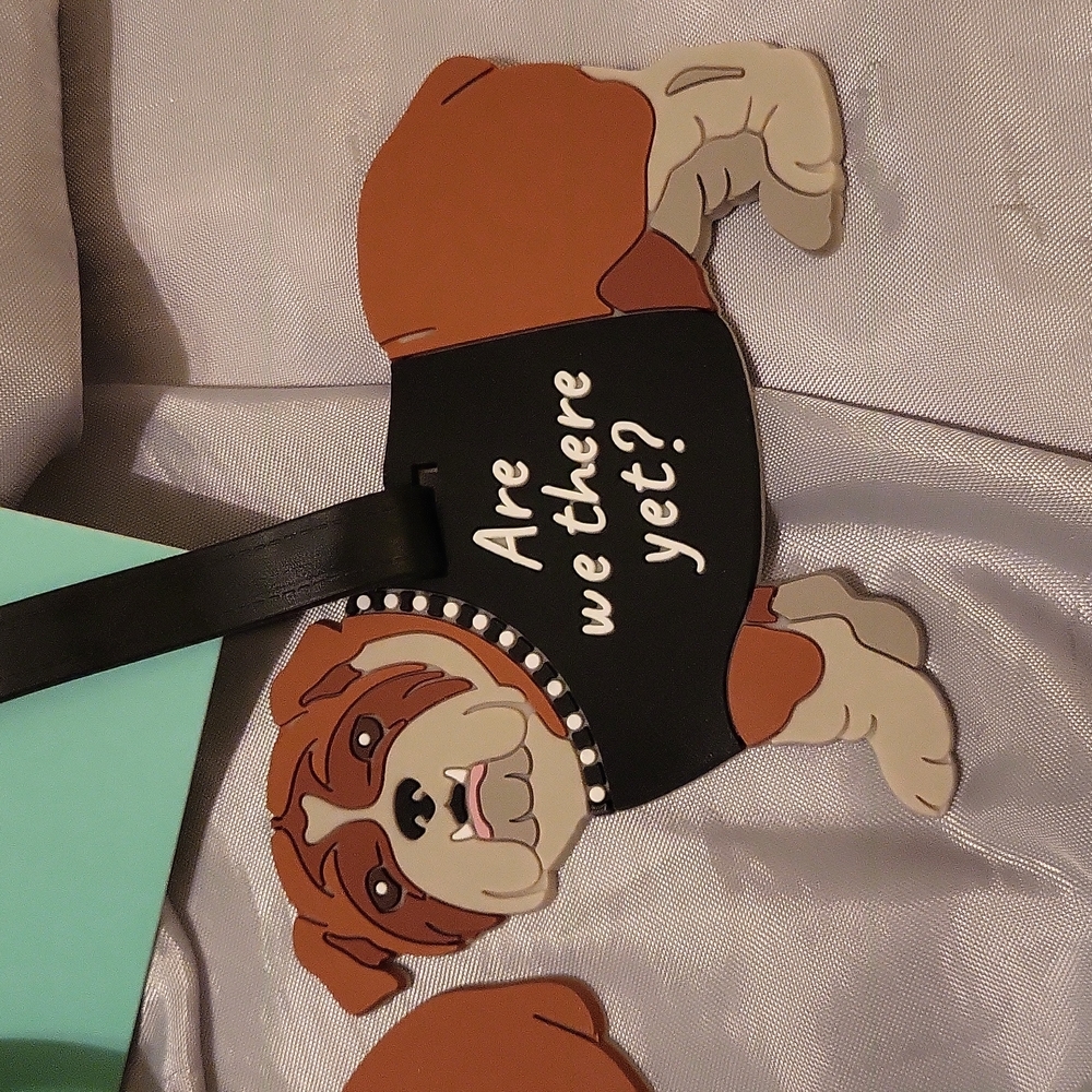 Bulldog luggage tag set new on card - Picture 2 of 3